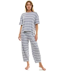 Roudelain Women's Boxy T-Shirt and Barrel Leg Pants Set