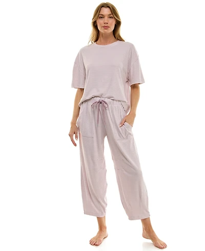 Roudelain Women's Boxy T-Shirt and Barrel Leg Pants Set