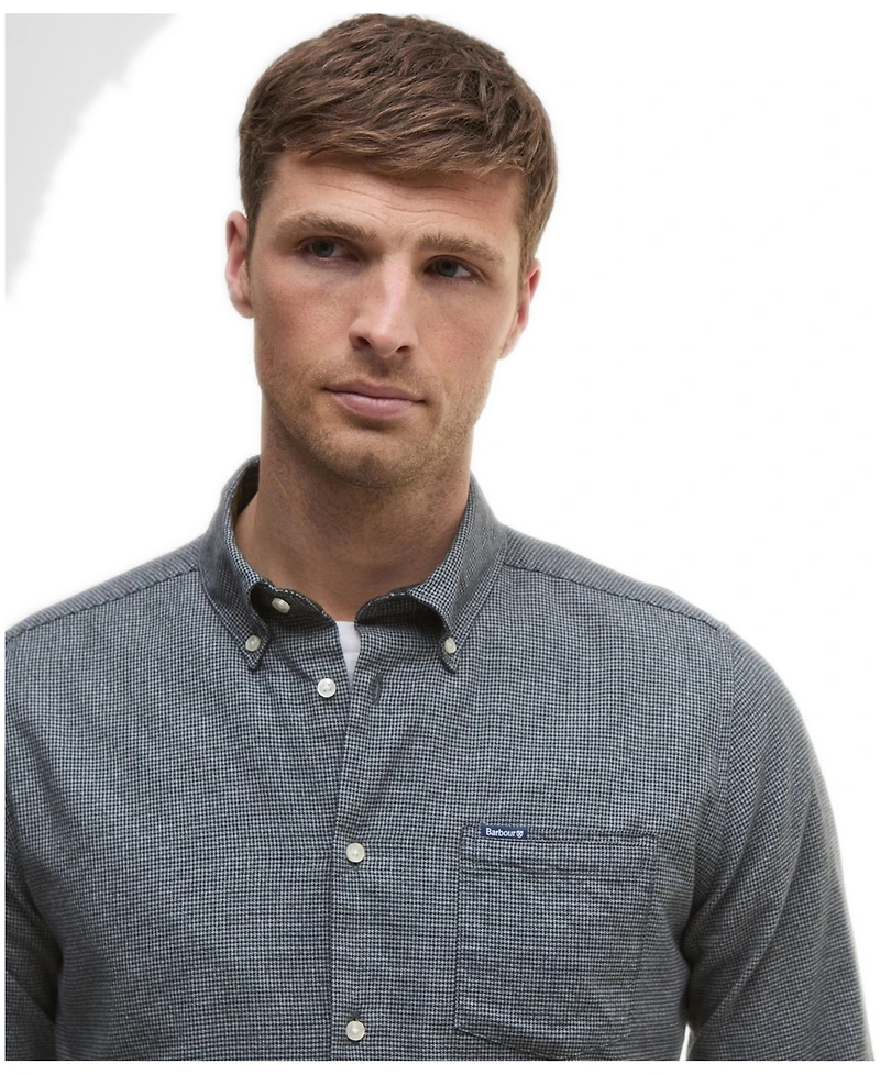 Barbour Men's Turner Tailored-Fit Micro-Houndstooth Button-Down Shirt