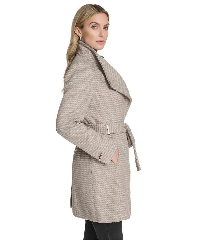 Calvin Klein Women's Asymmetrical Belted Wrap Coat