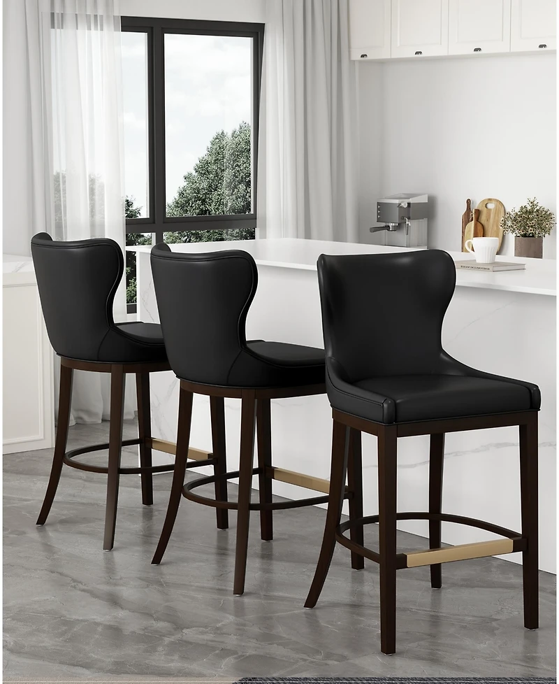 Manhattan Comfort Blair 43.9" Leatherette Upholstered Barstool
