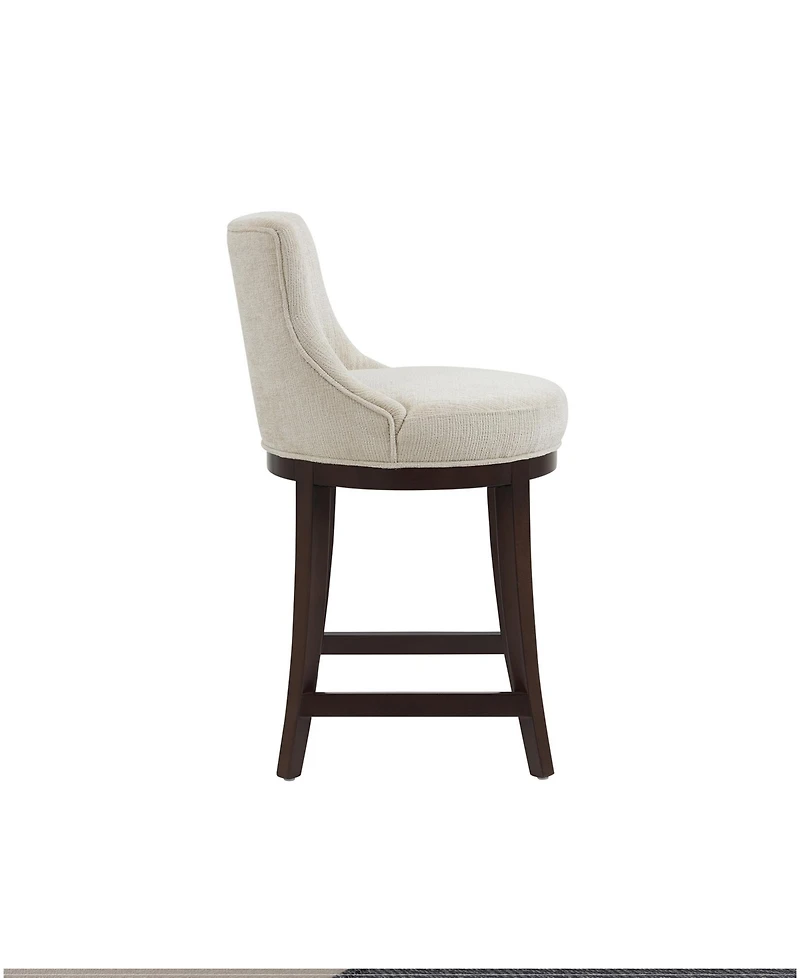 Manhattan Comfort Lucia 37.2" Chenille Upholstered Counter Stool