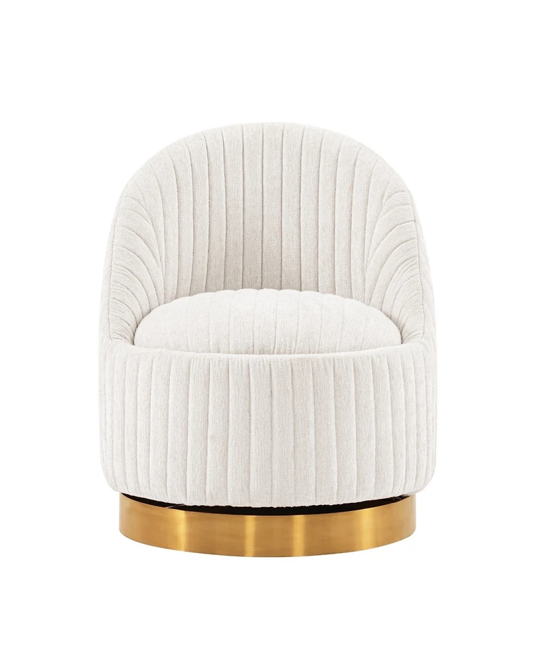 Manhattan Comfort Leela Modern 31.5" Chenille Upholstered Swivel Accent Chair