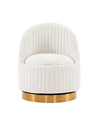 Manhattan Comfort Leela Modern 31.5" Chenille Upholstered Swivel Accent Chair