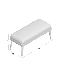 The Pop Home Upholstered Bench with Wood Legs, 38'' Small Accent Bench for Entryway or Bedroom-The Pop Home