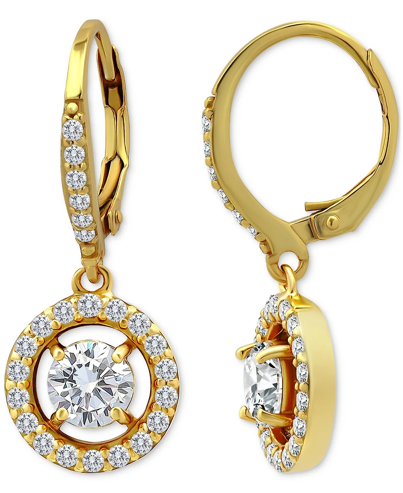 Giani Bernini Round Drop Earrings (2-1/3 ct. t.w.) in 18K Gold Plated Sterling Silver, Macy's Exclusive
