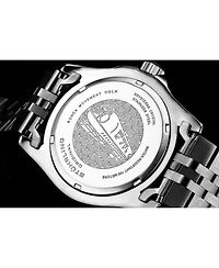 Stuhrling Meridian 3968 Men s Gmt Diver Watch – Quartz Movement, 42mm Stainless Steel Case, Black Dial, Blue/Black Bezel