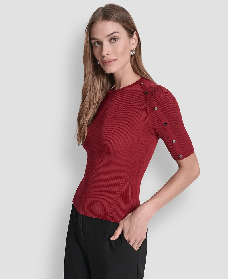 Dkny Petite Short Sleeve Sweater
