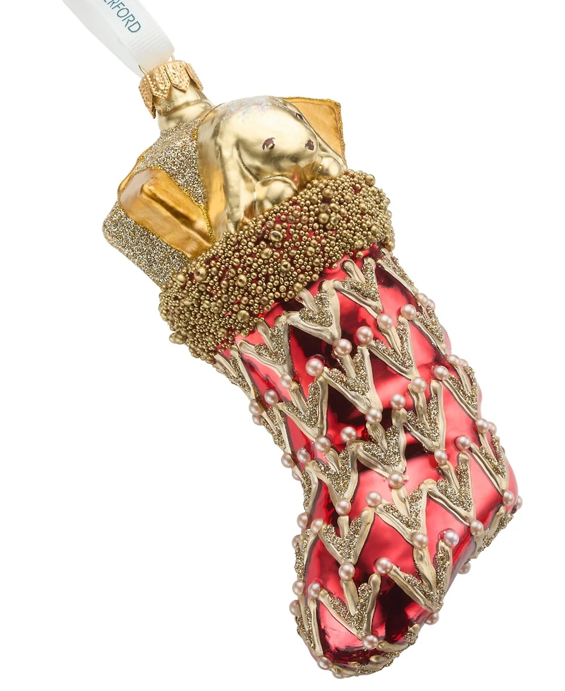 Waterford Holiday Heirlooms Red Filled Stocking Ornament
