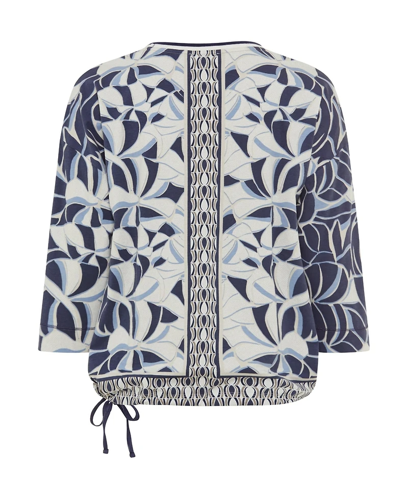 Olsen Abstract Leaf & Border Print T-Shirt