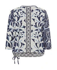 Olsen Abstract Leaf & Border Print T-Shirt