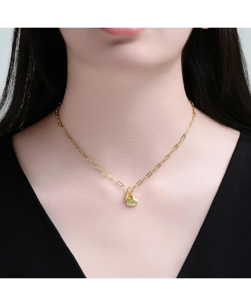 GiGiGirl 14K Gold Plated with Link Chain Hearts Necklace