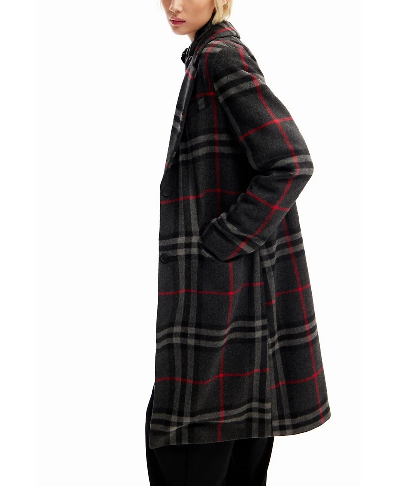 Desigual Women's Combination plaid coat
