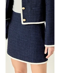 English Factory Women's Tweed Skirt