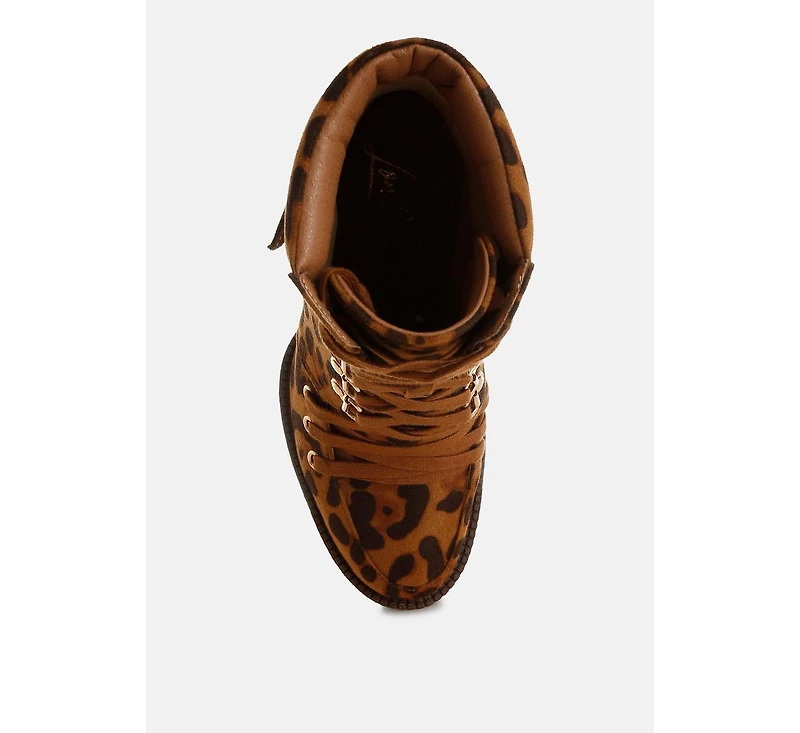 London Rag Fremont Leopard Print Chunky Boots Women
