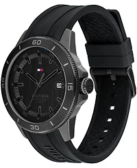 Tommy Hilfiger Men's Quartz Black Silicone Strap Watch, 43mm