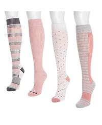 Muk Luks Women's 4pk Compression Sock-Wide