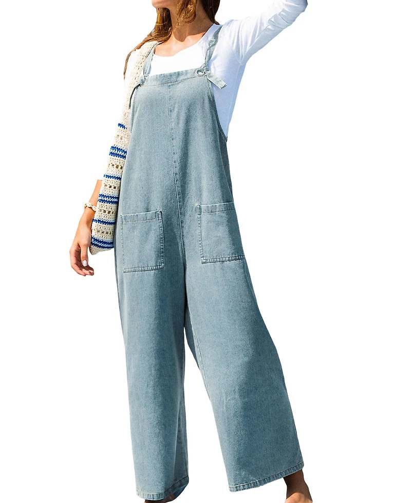 Cupshe Women's Laid Back Layers Blue Jumpsuit