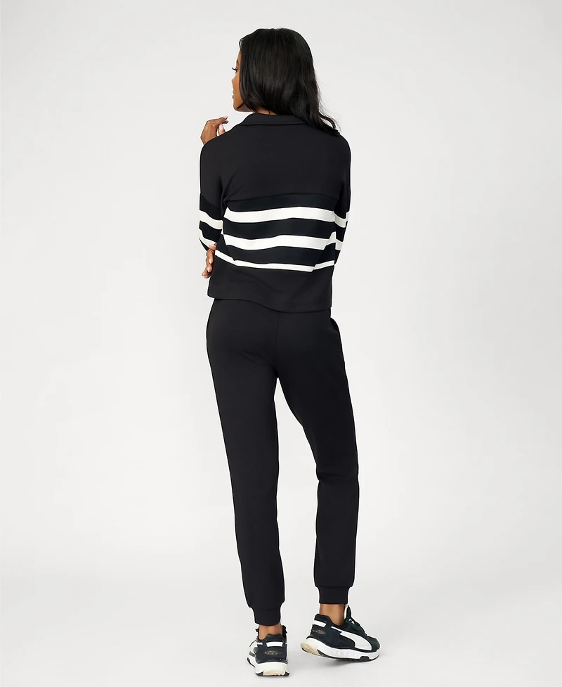 Cable & Gauge Women's Striped Polo Jogger Lounge Set