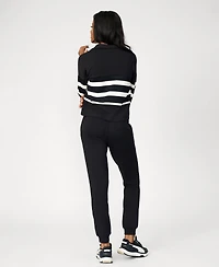 Cable & Gauge Women's Striped Polo Jogger Lounge Set