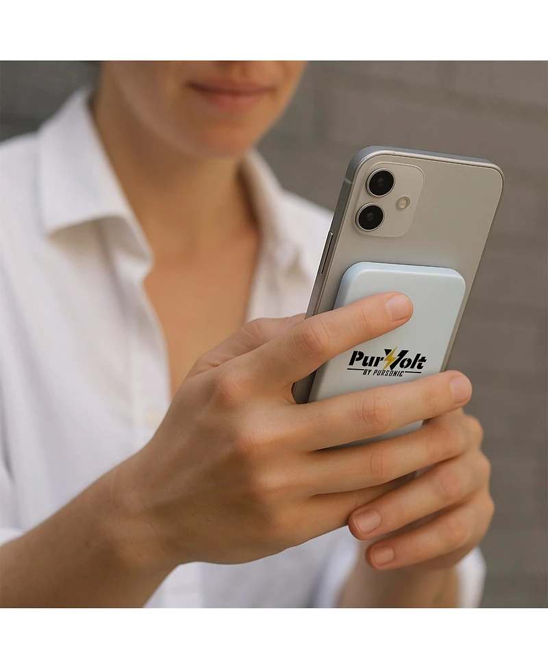 Pursonic Ultra-Compact Magnetic Wireless Power Bank – 5000mAh Portable Charger with Magnetic Suction & Wireless Output