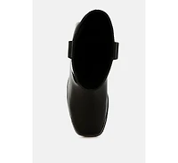 Iliad Genuine Leather Metallic Accent Ankle Boots Women