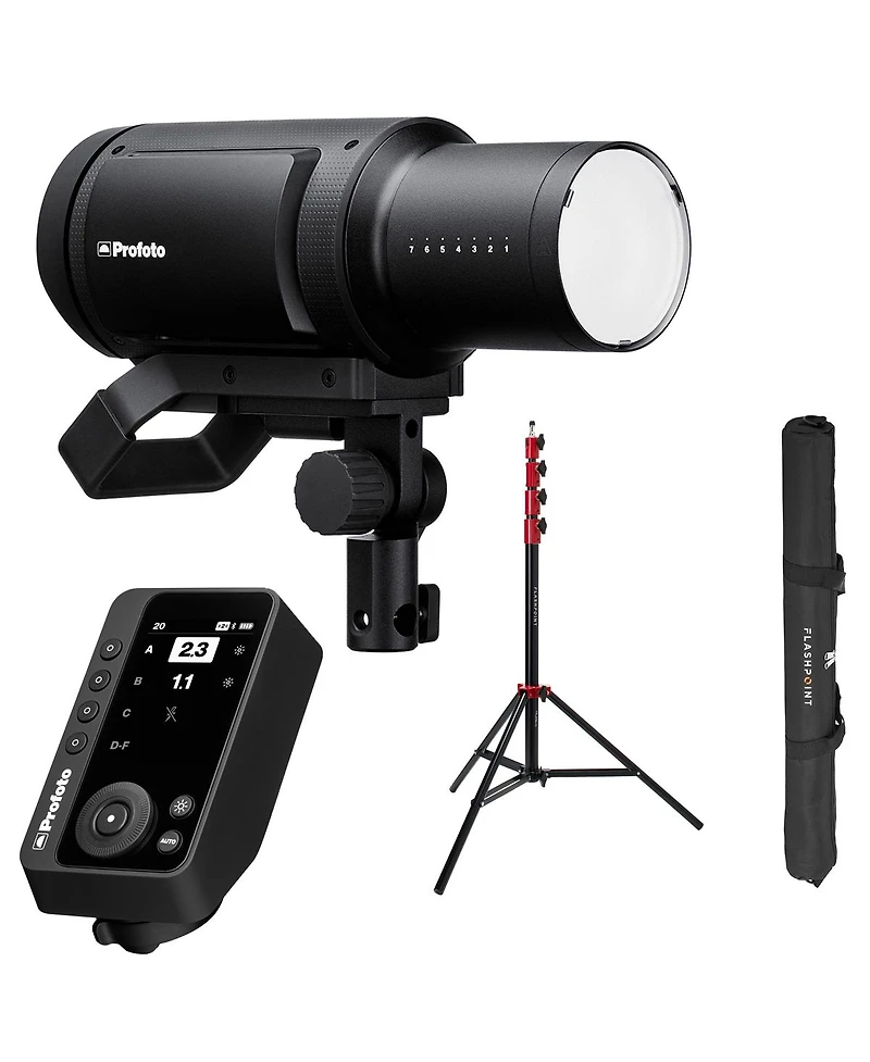 Profoto Pro-B3 750Ws Battery Powered Monolight, Bundle with Connect Pro Wireless Transmitter for Fujifilm and 9.5' Pro Air-Cushioned Stand