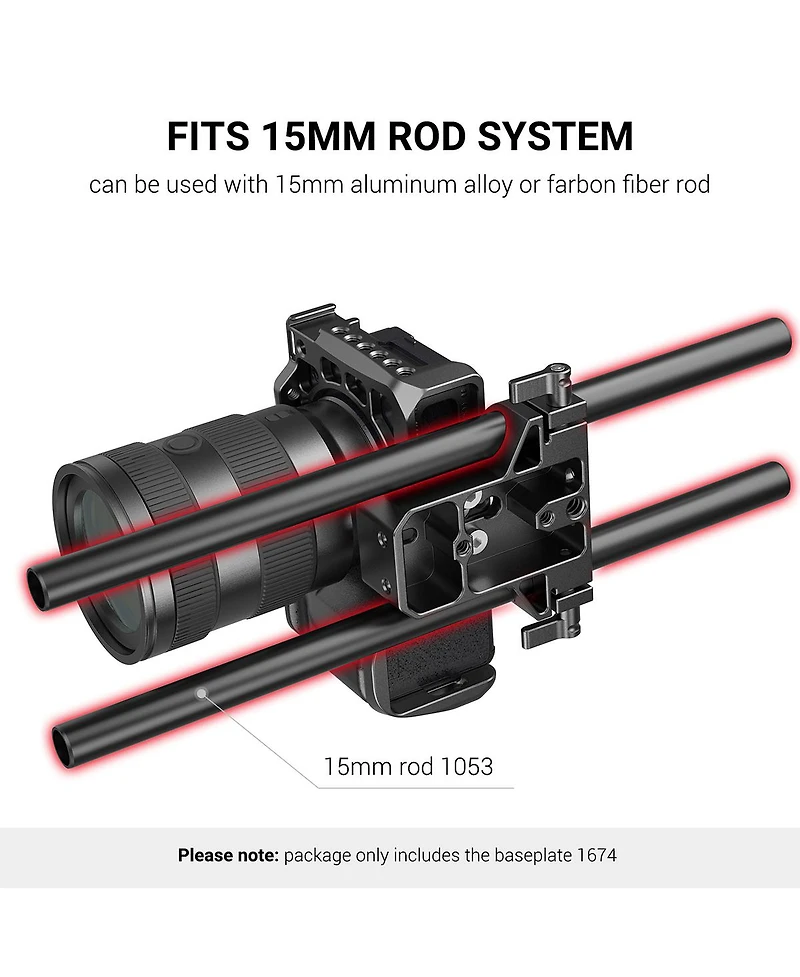 SmallRig Baseplate with Dual 15mm Rod Clamp