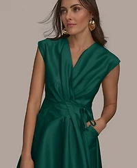 Donna Karan New York Women's Surplice-Neck Midi Dress