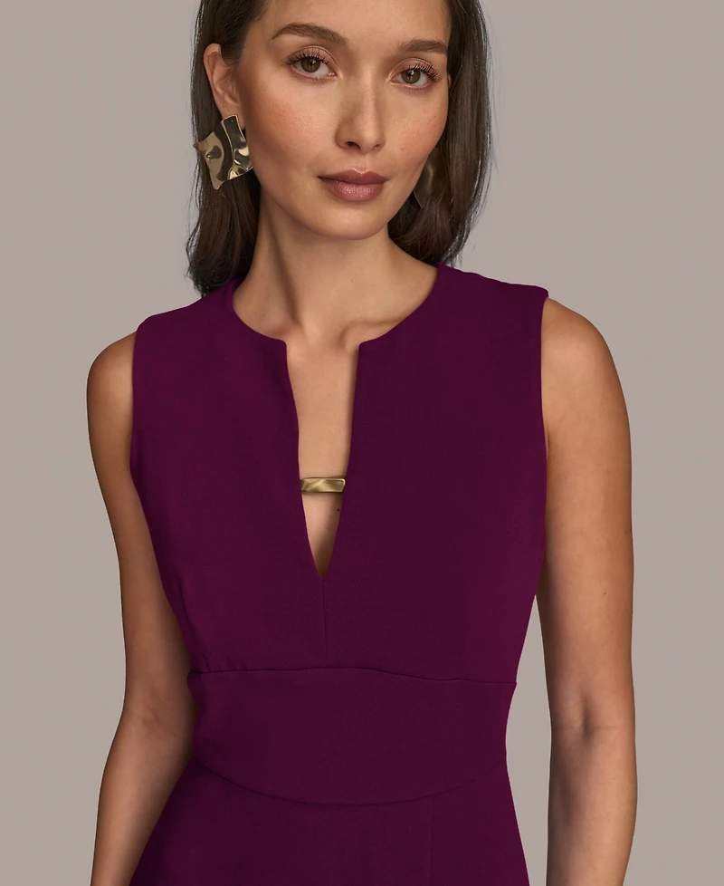 Donna Karan New York Women's Twist Hardware V-Neck Dress