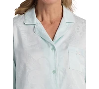 Miss Elaine Women's 2-Piece Notch Collar Top and Pull-On Pants Pajama Set