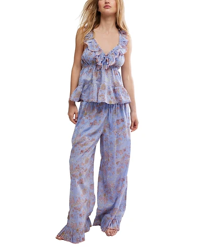 Free People Women's 2-Piece Tangled Lights Sleeveless Top and Pants Pajama Set