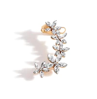 Sohi Women's Silver Embellished Cluster Earcuff Earrings