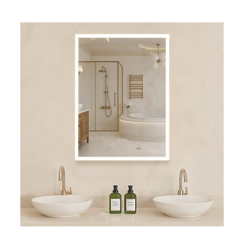 Slickblue Bathroom Lighted Medicine Cabinet with Dual Side Mirrors