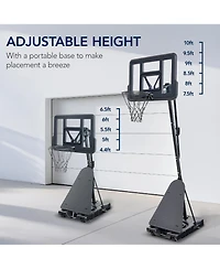 Best Choice Products Adjustable 4.4-10ft Basketball Hoop, Portable Goal w/Shatterproof Backboard