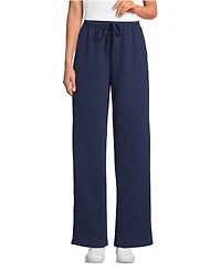 Lands' End Women's Tall Serious Sweats High Rise Relaxed Straight Leg Pants - Set Bottom