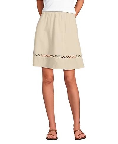 Lands' End Women's Voile Ladder Trim Above the Knee Skirt