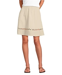 Lands' End Women's Voile Ladder Trim Above the Knee Skirt