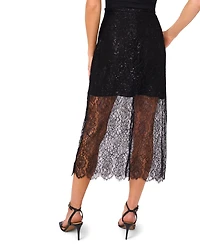 CeCe Women's Midi Lace Ruffle Skirt