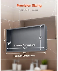 Slickblue Recessed Shower Shelf in Stainless Steel for Wall-Mounted Organization