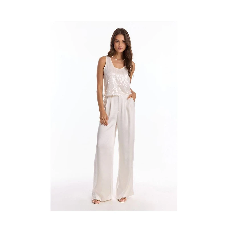 The Noli Shop Womens Valentina Satin Pant
