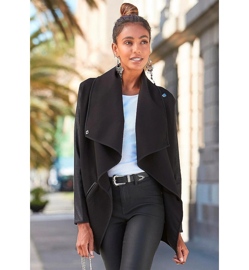 Lascana Women's Leather Sleeve Jacket