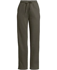 Lands' End Women's Petite Serious Sweats High Rise Relaxed Straight Leg Pants - Set Bottom