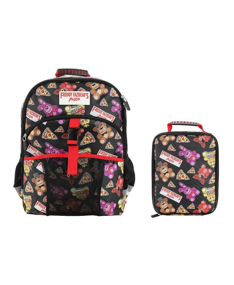 Five Nights at Freddy's 2-Piece 16" Youth Premium Backpack & Lunch Kit Set For School Boys And Girls