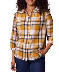 Celtic & Co. Women's Peter Pan Collar Checked Blouse