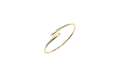 Lucy Quartermaine Cross open drop bangle in Gold Vermeil