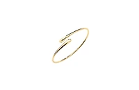 Lucy Quartermaine Cross open drop bangle in Gold Vermeil