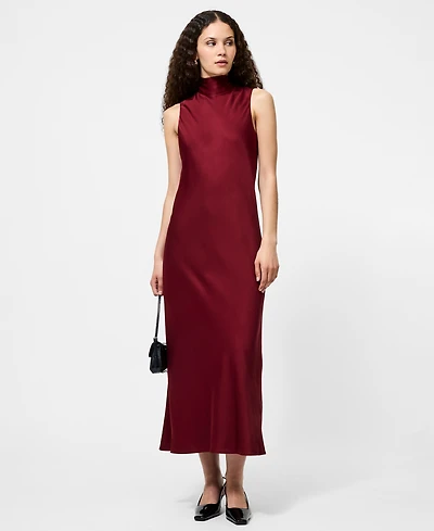French Connection Women's Ennis Satin Sleeveless Bow Midi Dress