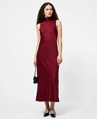 French Connection Women's Ennis Satin Sleeveless Bow Midi Dress