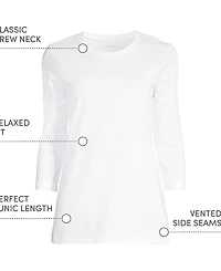Lands' End Women's Tall 3/4 Sleeve Cotton Supima Tunic